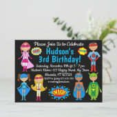 Invitation d'anniversaire Superhero (Debout devant)