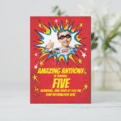 Invitation d'anniversaire Superhero (Debout devant)