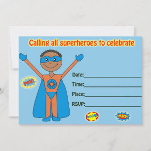 Invitation d'anniversaire Superhero remplir vide