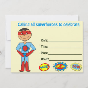 Invitation d'anniversaire Superhero remplir vide