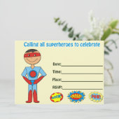 Invitation d'anniversaire Superhero remplir vide (Debout devant)