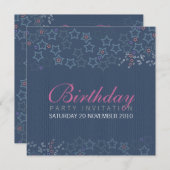 Invitation d'anniversaire Superstars (Devant / Derrière)