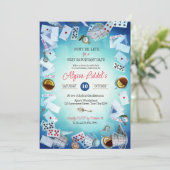 Invitation d'anniversaire sur le thème d'Alice au  (Debout devant)