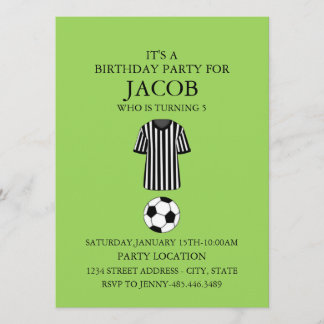 Invitation d'anniversaire sur le thème de football