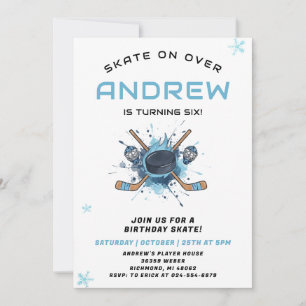 Invitation d'anniversaire sur le thème de hockey p