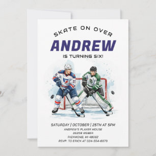 Invitation d'anniversaire sur le thème de hockey p