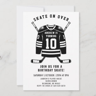 Invitation d'anniversaire sur le thème de hockey p