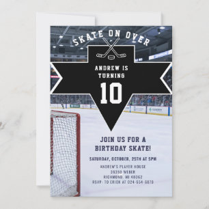 Invitation d'anniversaire sur le thème de hockey p