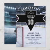 Invitation d'anniversaire sur le thème de hockey p (Devant / Derrière)