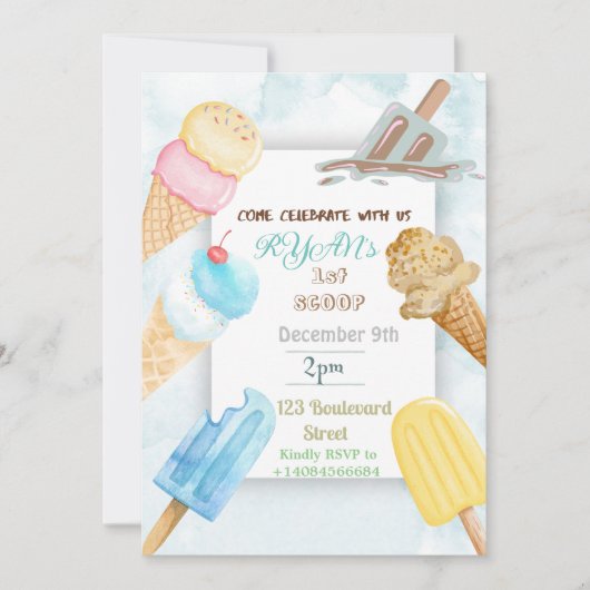 Invitation d'anniversaire sur le thème de la 1ère (Devant)