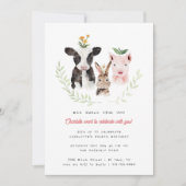 Invitation d'anniversaire sur le thème de la ferme (Devant)