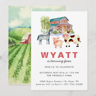 Invitation d'anniversaire sur le thème de la ferme
