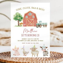 Invitation d'anniversaire sur le thème de la ferme