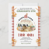 Invitation d'anniversaire sur le thème de la ferme (Devant)