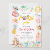 Invitation d'anniversaire sur le thème de la fête (Devant)