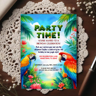 Invitation d'anniversaire sur le thème de la jungl
