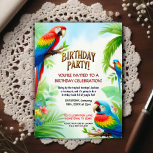Invitation d'anniversaire sur le thème de la jungl