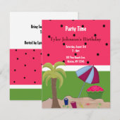 Invitation d'anniversaire sur le thème de la pastè (Devant / Derrière)