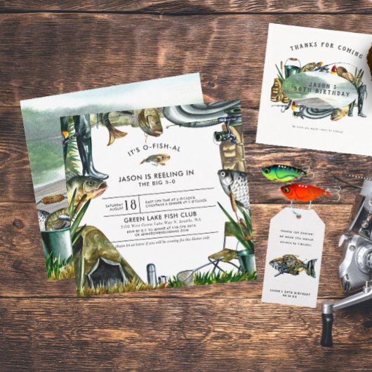 Invitation d'anniversaire sur le thème de la pêche