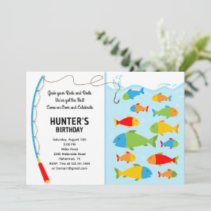 Invitation d'anniversaire sur le thème de la pêche