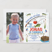 Invitation d'anniversaire sur le thème de la pêche (Devant)