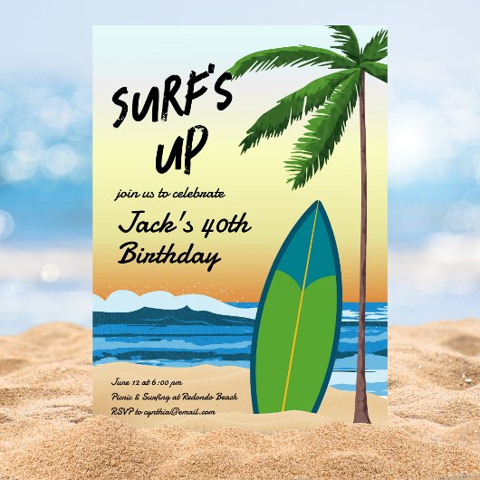 Invitation d'anniversaire sur le thème de la plage