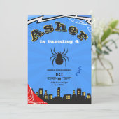 Invitation d'anniversaire sur le thème de l'araign (Debout devant)