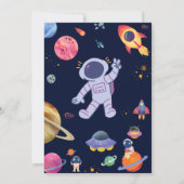 Invitation d'anniversaire sur le thème de l'espace (Dos)