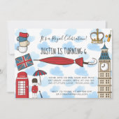 Invitation d'anniversaire sur le thème de Londres (Devant)