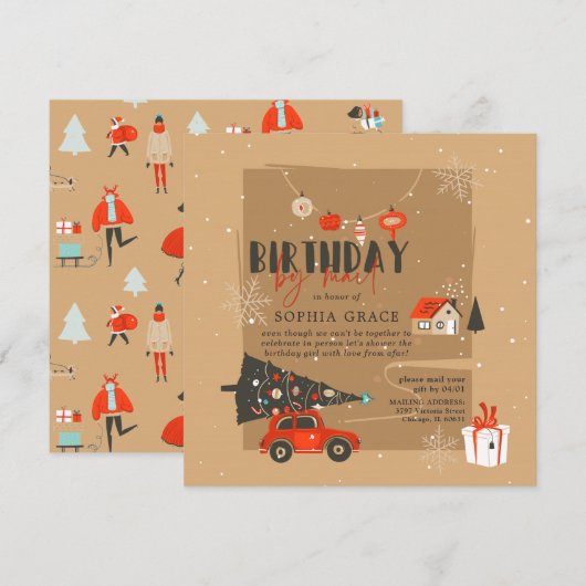 Invitation d'anniversaire sur le thème de Noël par (Devant / Derrière)