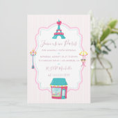 Invitation d'anniversaire sur le thème de Paris ro (Debout devant)