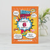 Invitation d'anniversaire sur le thème de Super-hé (Debout devant)