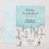 Invitation d'anniversaire sur le thème de Winter O (Devant / Derrière)
