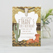 Invitation d'anniversaire sur le thème des cow-boy (Debout devant)