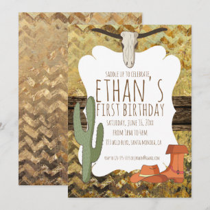 Invitation d'anniversaire sur le thème des cow-boy