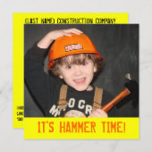 Invitation d'anniversaire sur le thème des outils (Devant / Derrière)