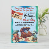 Invitation d'anniversaire sur le thème des pirates (Debout devant)