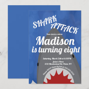 Invitation d'anniversaire sur le thème des requins