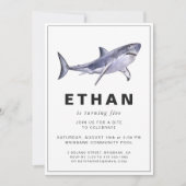 Invitation d'anniversaire sur le thème des requins (Devant)