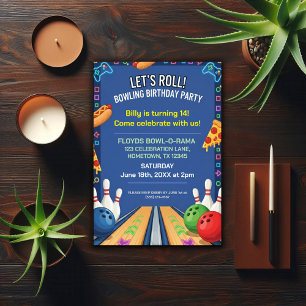 Invitation d'anniversaire sur le thème du bowling