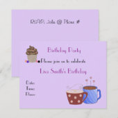 Invitation d'anniversaire sur le thème du café (Devant / Derrière)