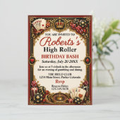 Invitation d'anniversaire sur le thème du casino, (Debout devant)