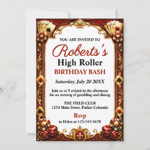 Invitation d'anniversaire sur le thème du casino V