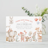 Invitation d'anniversaire sur le thème du cirque p (Debout devant)