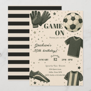 Invitation d'anniversaire sur le thème du football