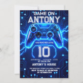 Invitation d'anniversaire sur le thème du jeu vidé (Devant)