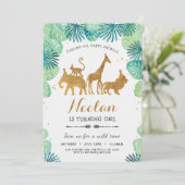 Invitation  d'anniversaire sur le thème du Safari (Debout devant)