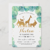 Invitation  d'anniversaire sur le thème du Safari (Devant)