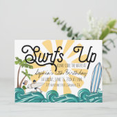 Invitation d'anniversaire sur le thème du surf (Debout devant)