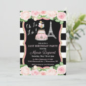 Invitation d'anniversaire sur le thème du voyage à (Debout devant)